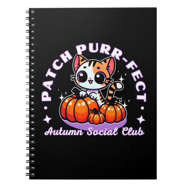 Patch purr-fect - Cat Pumpkin Patch-anteckningsbok Anteckningsbok (Framsidan)