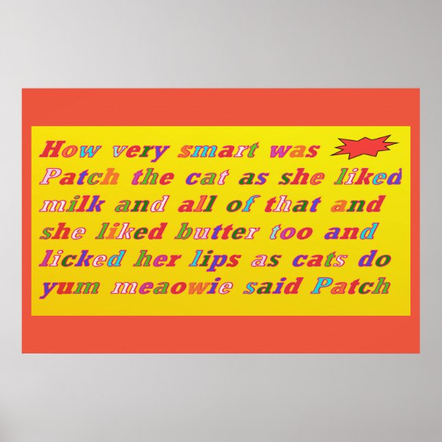 Patch The Cat var mycket snygg design Poster (Framsidan)