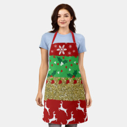 Patch Work Ugly Sweater Mönster jul Apron