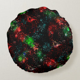 Patchar från Flashy färg under mörk och musselspår Rund Kudde