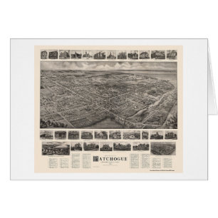 Patchogue panorama- karta för NY - 1906 Hälsningskort