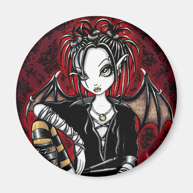 "Patchouli" Gothic Incense Fairy Art Magnet (Framsidan)