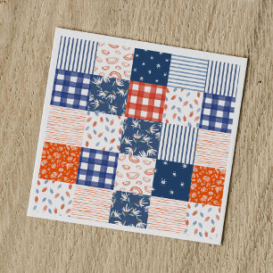 Patchwork 4:e juli Rött vitt blått Pappersservett