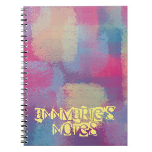 Patchwork Abstrakt w/Namn Spiral Photo Notebook Anteckningsbok