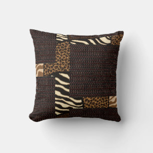 Patchwork African Animal Mönster - Bold & Cultural Kudde