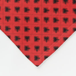 Patchwork Albanien Flagga Mönster Fleecefilt