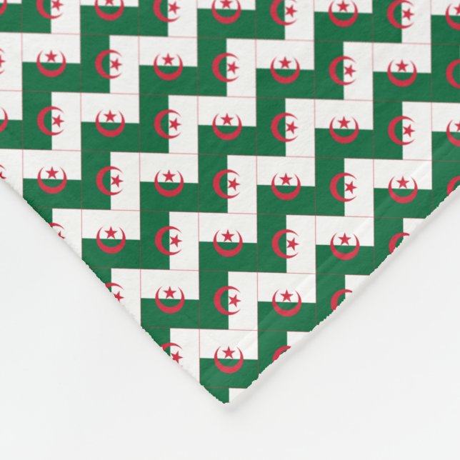 Patchwork Algeriet Flagga Mönster Fleecefilt (Hörn)