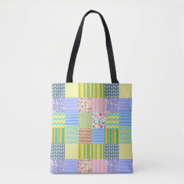 Patchwork All-over-Print Tote Bag Tygkasse