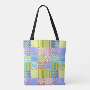 Patchwork All-over-Print Tote Bag Tygkasse