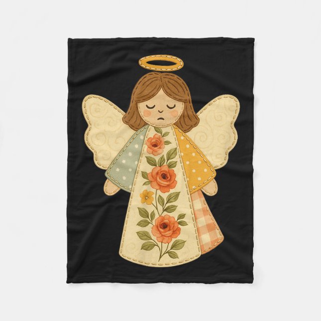 Patchwork Angel Cozy Christmas &amp; Christian Des Fleecefilt (Framsidan)