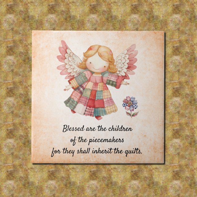 Patchwork Angel Fairy Ceramic Tile Kakelplatta (Skapare uppladdad)