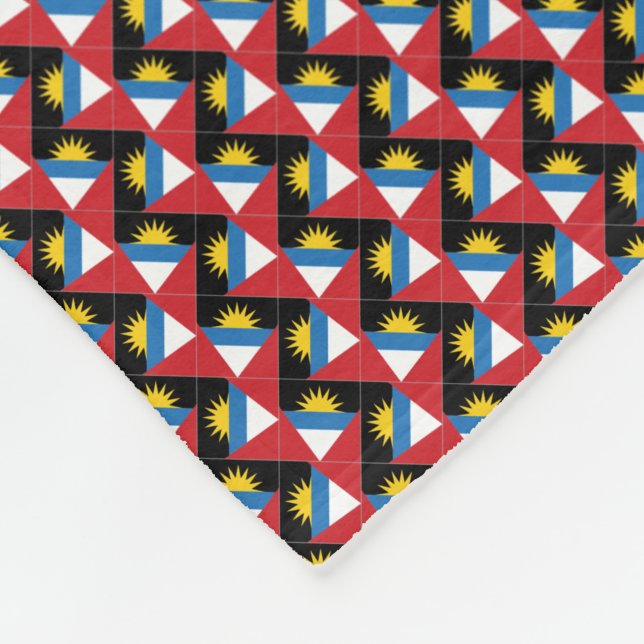 Patchwork Antigua och Barbuda Flagga Mönster Fleecefilt (Hörn)