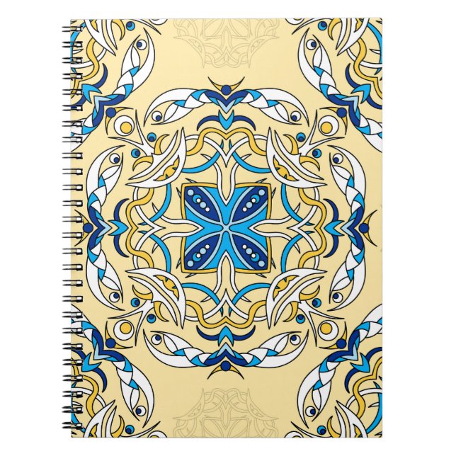 Patchwork Arabiska Blommigten Vintage Struktur Anteckningsbok (Framsidan)