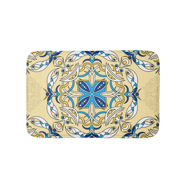 Patchwork Arabiska Blommigten Vintage Struktur Badrumsmatta (Framsidan)