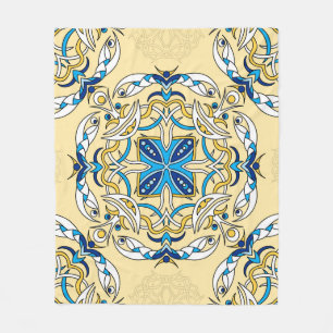 Patchwork Arabiska Blommigten Vintage Struktur Fleecefilt