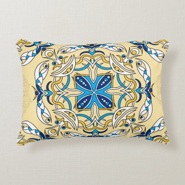 Patchwork Arabiska Blommigten Vintage Struktur Prydnadskudde (Framsidan)