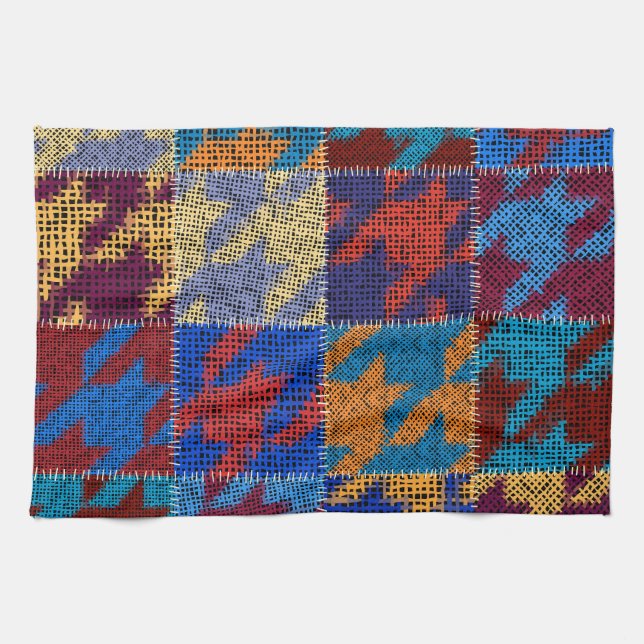 Patchwork-arbetsyta: imitation vintage mönster. kökshandduk (Horisontell)
