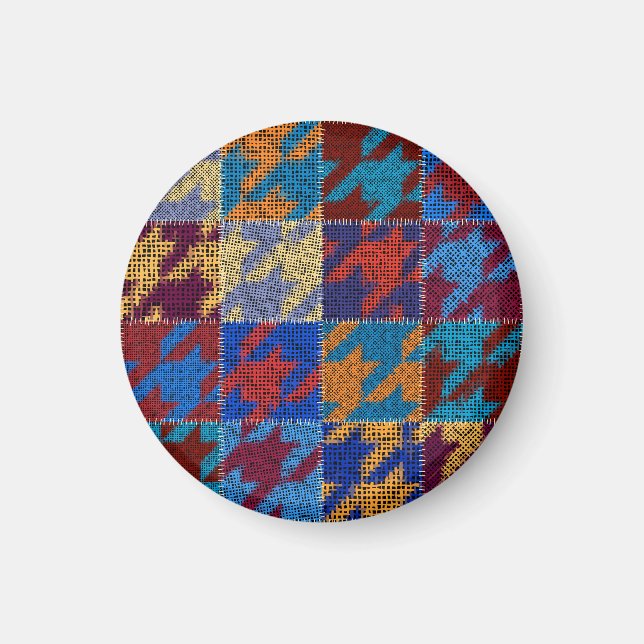 Patchwork-arbetsyta: imitation vintage mönster. magnet (Framsidan)