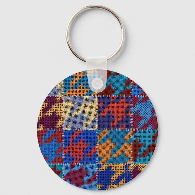 Patchwork-arbetsyta: imitation vintage mönster. nyckelring (Framsida)