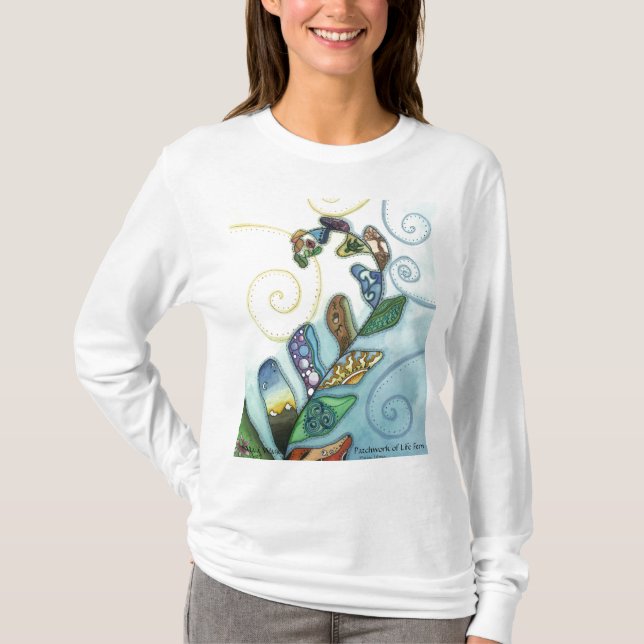 Patchwork av livfernen t-shirt (Framsida)