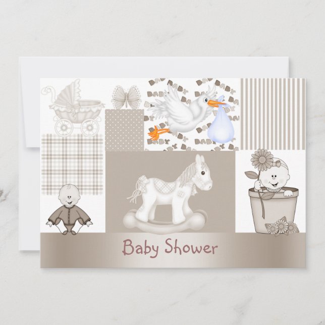 PATCHWORK BABY SHOWER-INBJUDAN INBJUDNINGAR (Framsida)