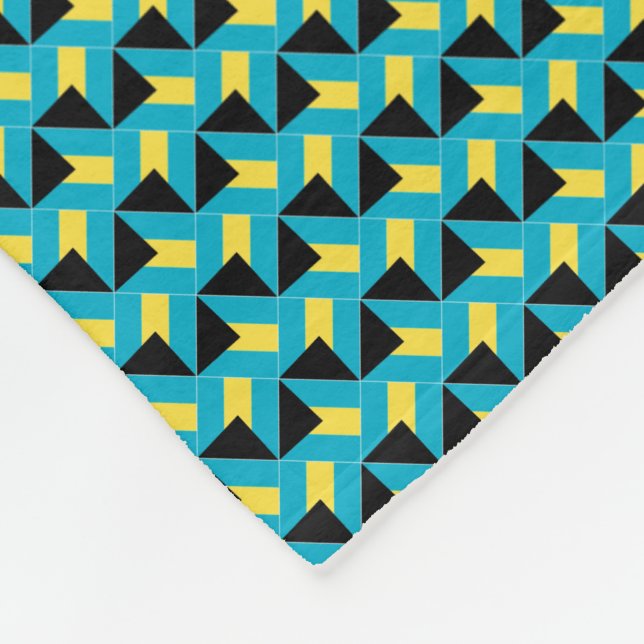 Patchwork Bahamas Flagga Mönster Fleecefilt (Hörn)