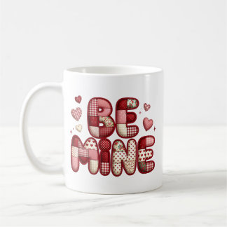 Patchwork "Be Mine" Valentine's  Mug Kaffemugg