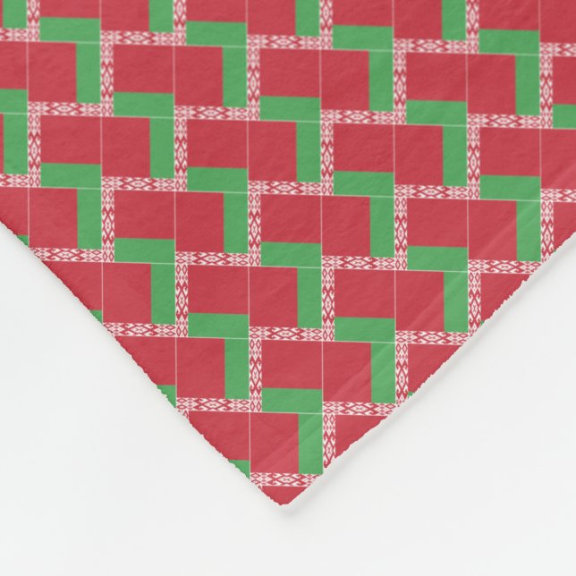 Patchwork Belarus Flagga Mönster Fleecefilt (Hörn)