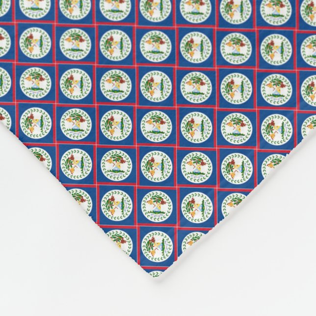 Patchwork Belize Flagga Mönster Fleecefilt (Hörn)