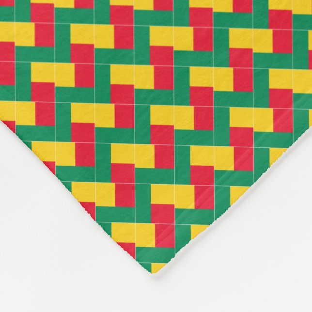 Patchwork Benin Flagga Mönster Fleecefilt (Hörn)
