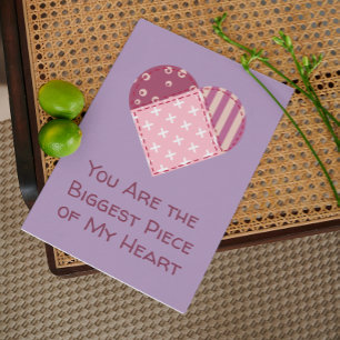 Patchwork Biggest Biet i mitt hjärta Valentine Kort