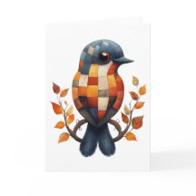 Patchwork Bird Hälsning Card