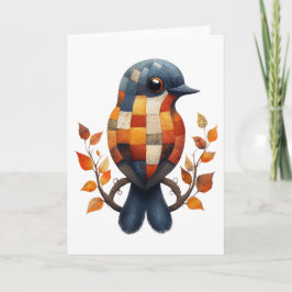 Patchwork Bird Hälsning Card Tack Kort