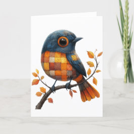 Patchwork Bird Hälsning Card Tack Kort