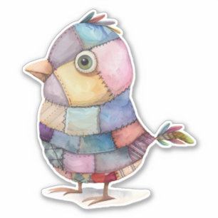 Patchwork Bird Sticker Klistermärken