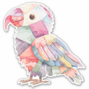 Patchwork Bird Sticker Klistermärken