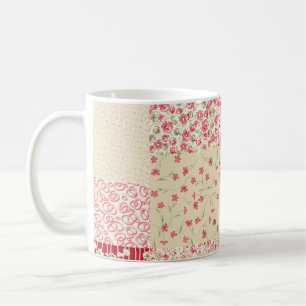 Patchwork Blommigt: Hand plockade Ornaments. Kaffemugg