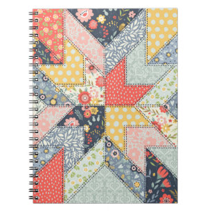 Patchwork-Blommigt: Vintage Ornament Anteckningsbok
