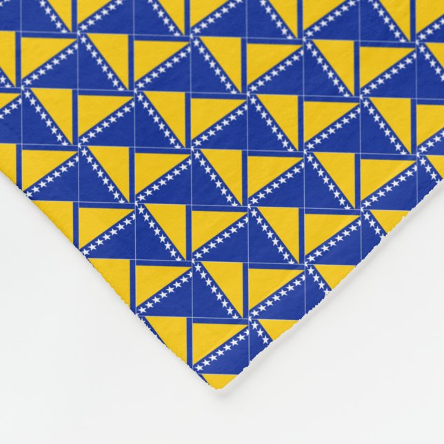 Patchwork Bosnien och Hercegovina Flagga Mönster Fleecefilt (Hörn)