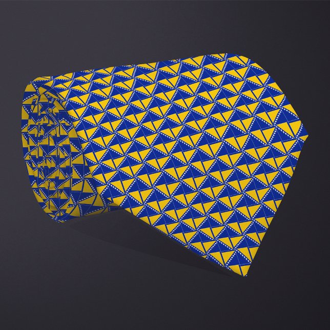 Patchwork Bosnien och Hercegovina Flagga Mönster Slips (Skapare uppladdad)