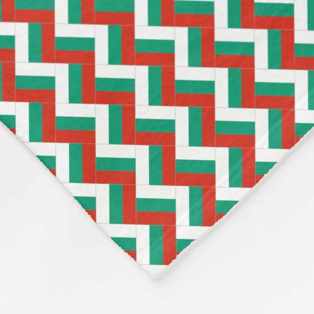 Patchwork Bulgaria Flagga Mönster Fleecefilt (Hörn)