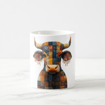 Patchwork Bull Mugg