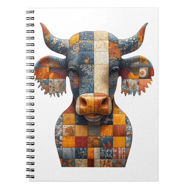 Patchwork Bull Notebook Anteckningsbok (Framsidan)