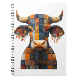 Patchwork Bull Notebook Anteckningsbok