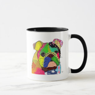 Patchwork Bulldog Mugg