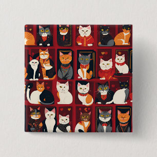 patchwork cat AI Art-knapp Knapp