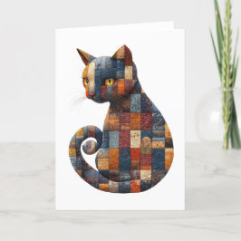 Patchwork Cat Hälsning-kort Tack Kort
