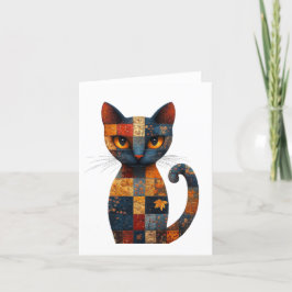 Patchwork Cat Hälsning-kort Tack Kort