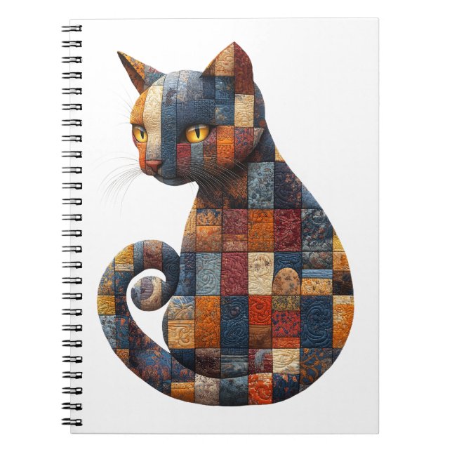 Patchwork Cat Notebook Anteckningsbok (Framsidan)