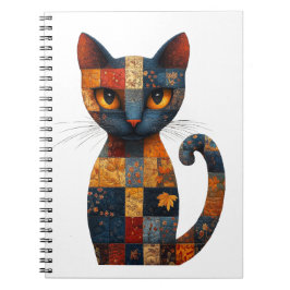 Patchwork Cat Notebook Anteckningsbok